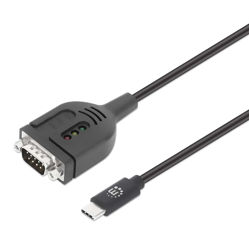 Manhattan 154499 seriella kablar Svart 1 m USB Type-C DB-9