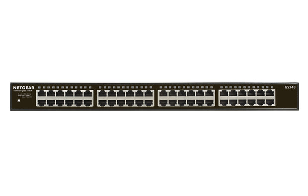 NETGEAR GS348 Ohanterad Gigabit Ethernet (10/100/1000) 1U Svart