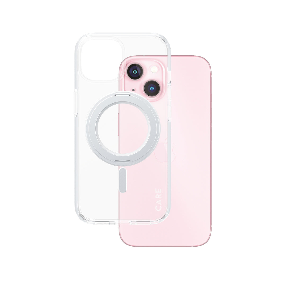 PanzerGlass CARE by Case Transparent w. Silver Kickstand & MagSafe iPhone 15