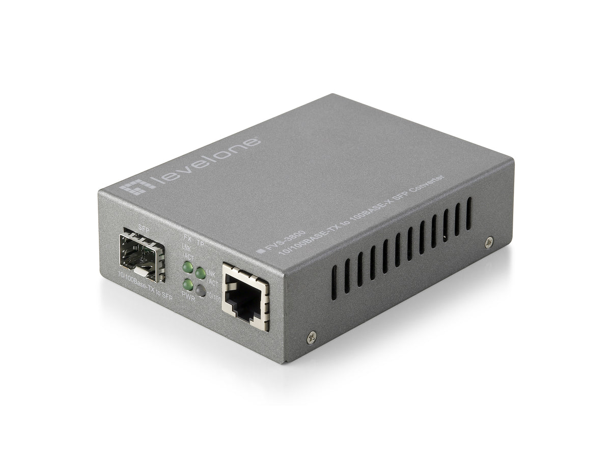 LevelOne FVS-3800 mediakonverterare för nätverk 100 Mbit/s Grå - 1x100M
