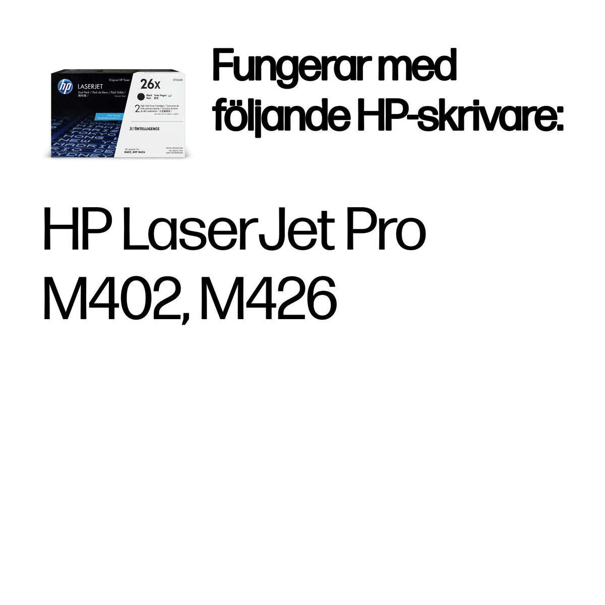 HP 26X 2-pack original LaserJet-tonerkassetter med hög kapacitet