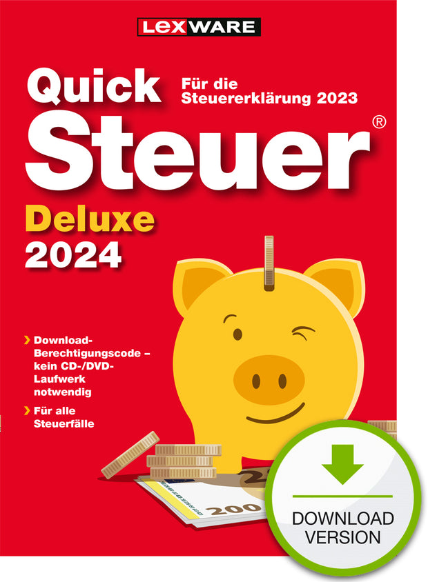 Lexware QuickSteuer Deluxe 2024 Skattedeklarationer 1 licens/-er 1 År
