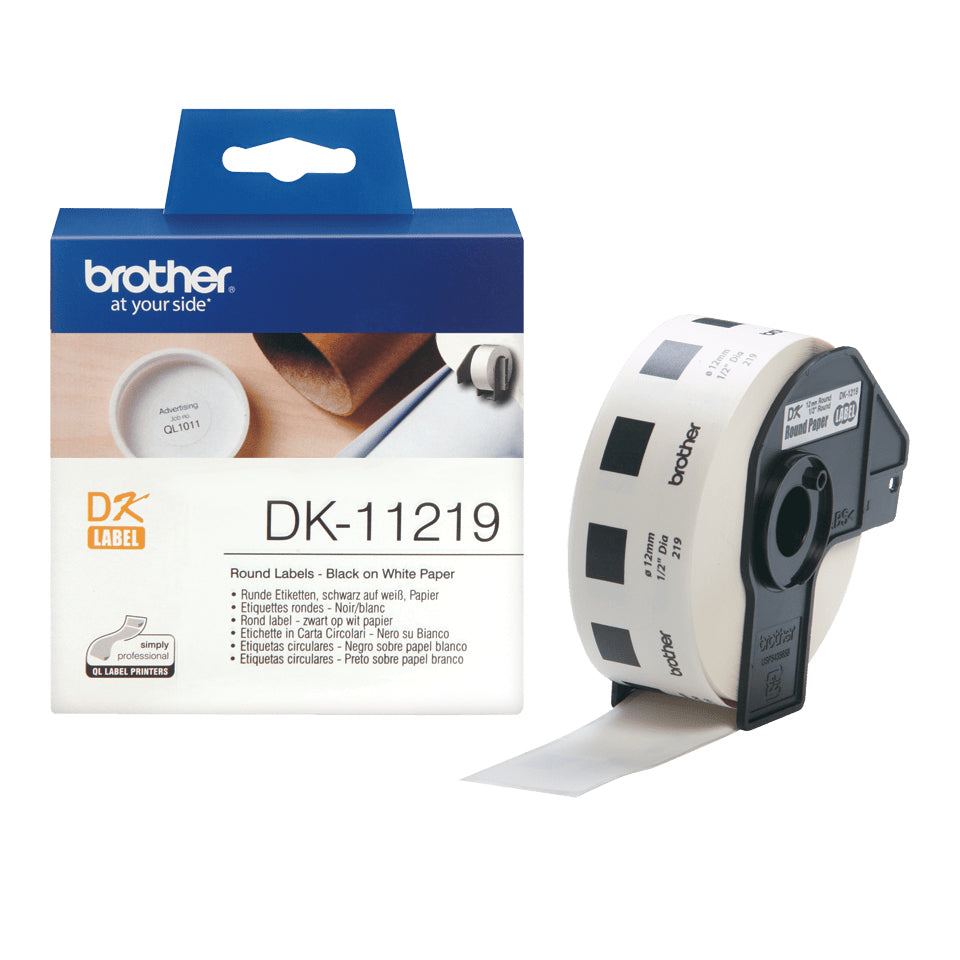 Brother DK-11219 utskriftsbara etiketter Vit