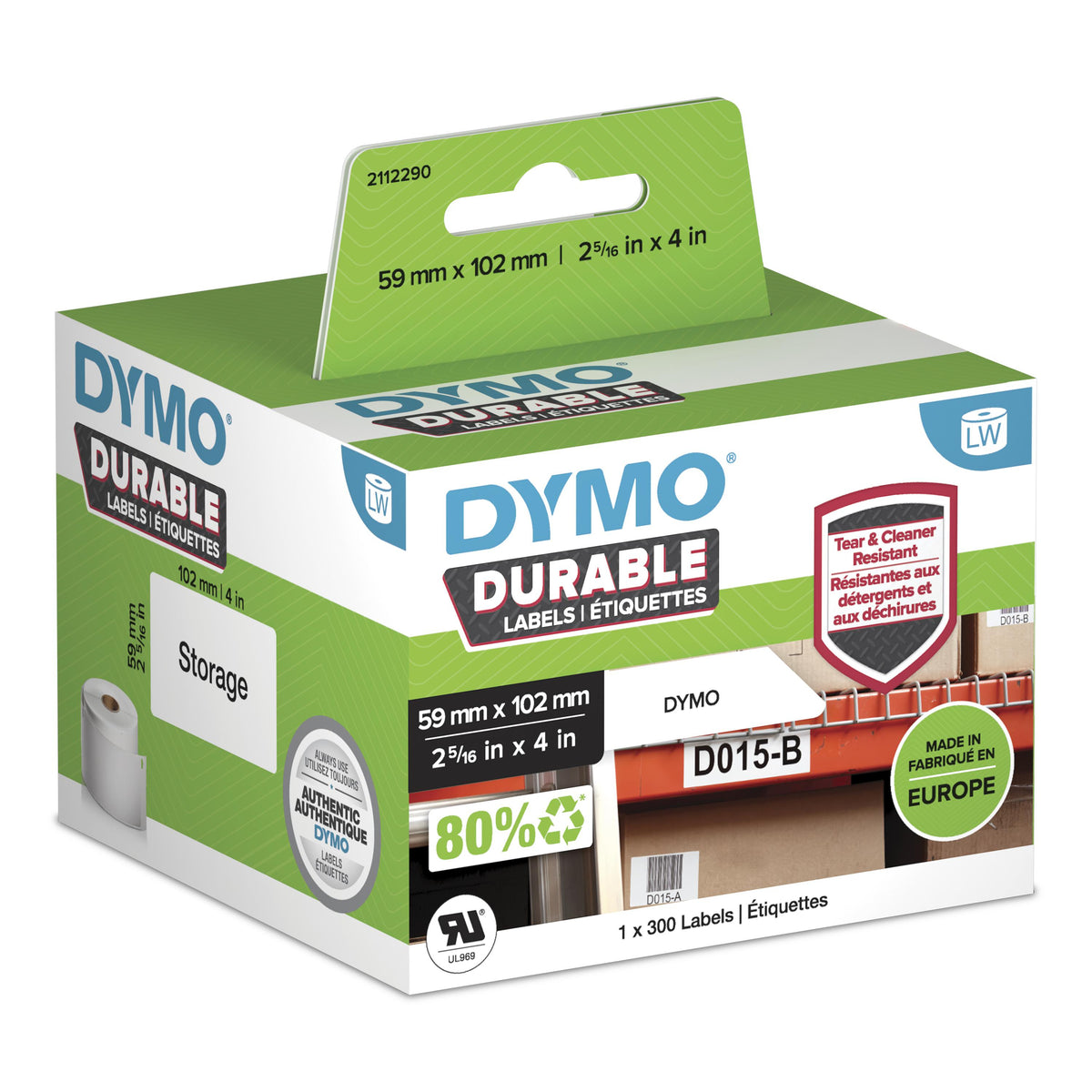 DYMO Hållbara LabelWriter-originaletiketter utskriftsbara Etiketter
