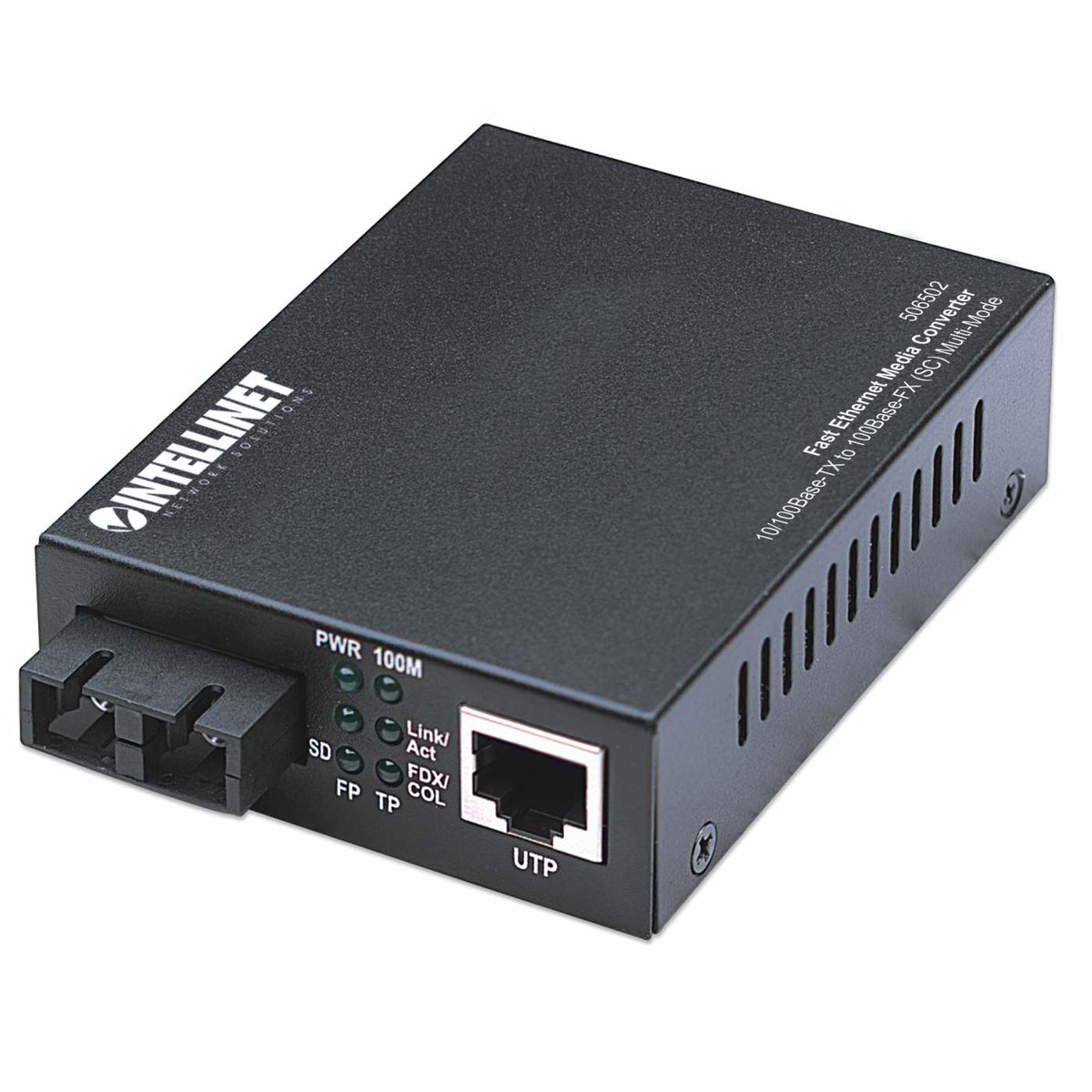 Intellinet 506502 mediakonverterare för nätverk 100 Mbit/s 1310 nm Flerläge Svart