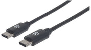 Manhattan 354875 USB-kablar USB 2.0 2 m USB C 0,48 Gbit/s Svart