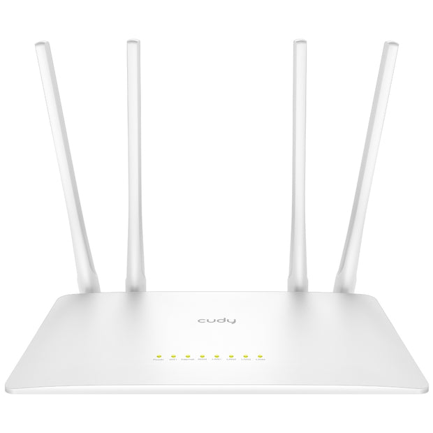 Cudy WR1200 trådlös router Snabb Ethernet Dual-band (2,4 GHz / 5 GHz) Vit