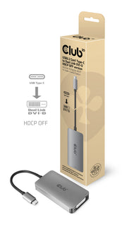 CLUB3D CAC-1510-A videokabeladapter 0,25 m USB Type-C DVI-D Grå