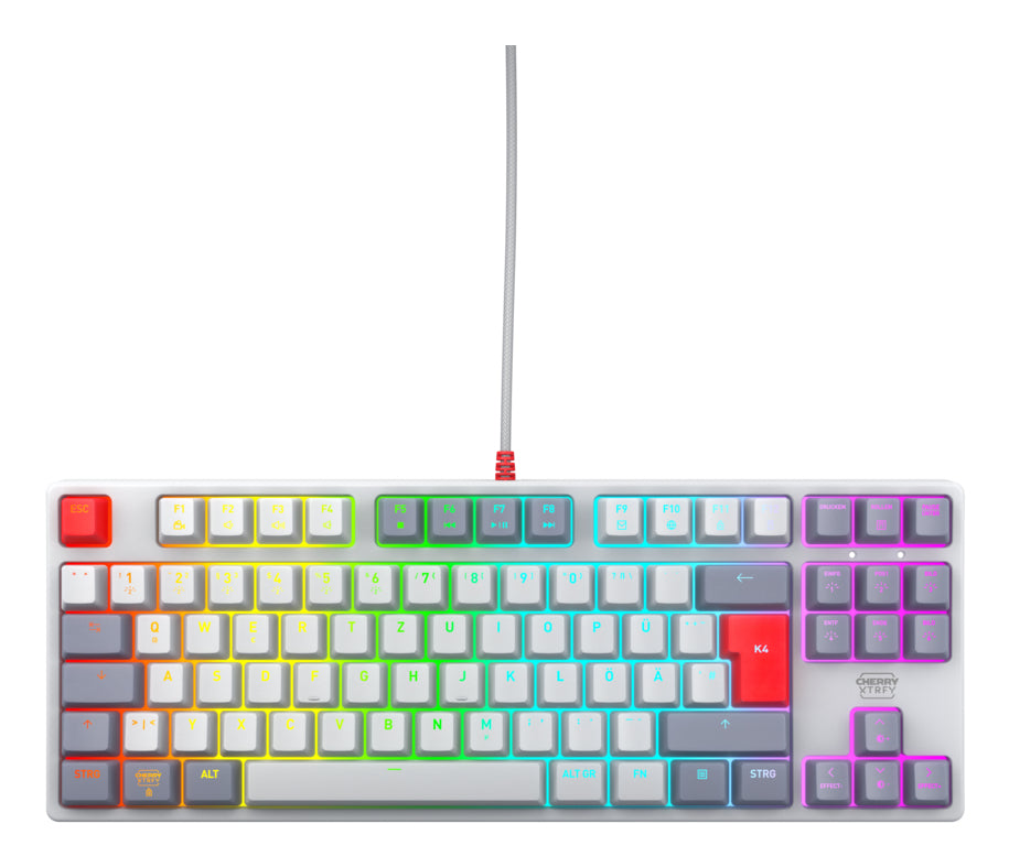 CHERRY K4V2 TKL tangentbord Spela USB QWERTZ tyska Grå