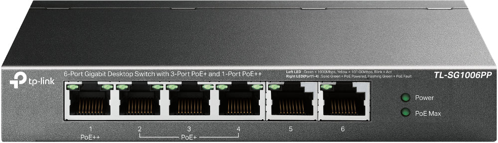 TP-Link TL-SG1006PP nätverksswitchar Ohanterad Gigabit Ethernet (10/100/1000)