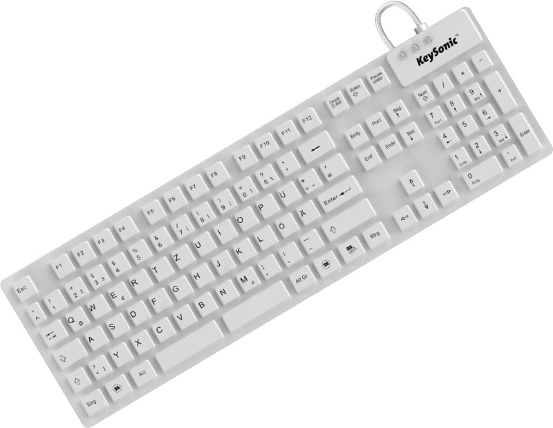 KeySonic KSK-8030 IN (DE) white tangentbord Industriell USB QWERTZ tyska Vit