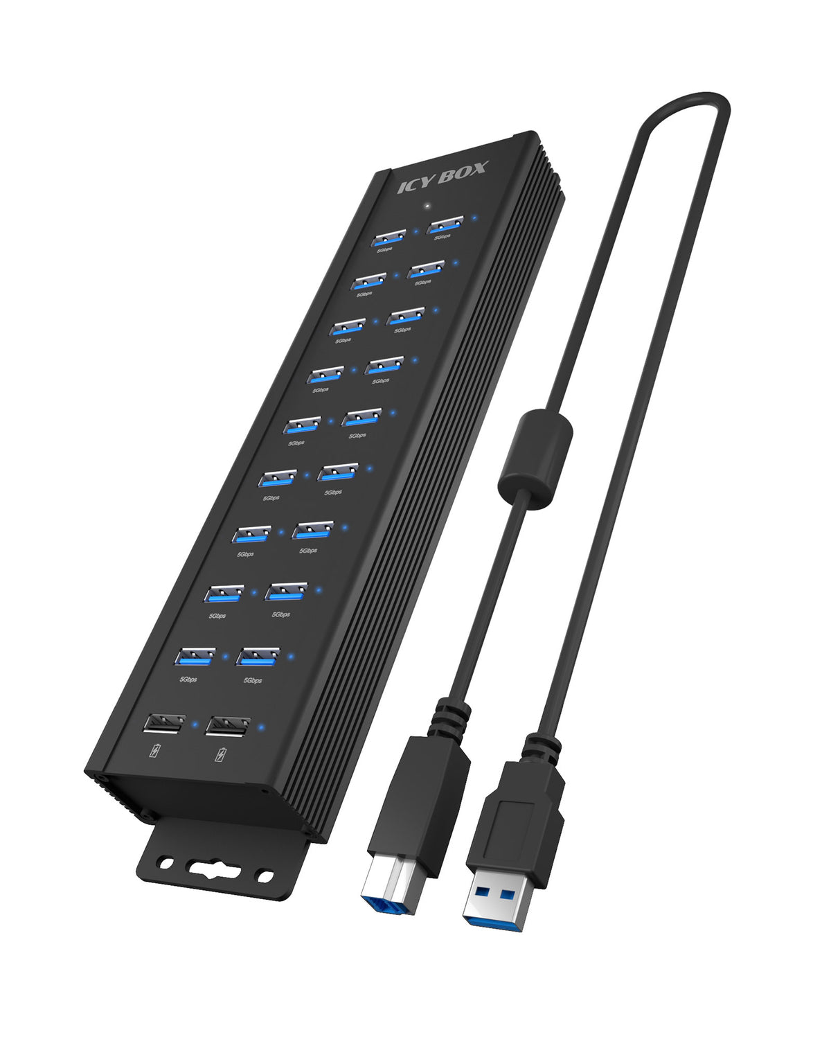 ICY BOX IB-HUB1720-U3 USB 3.2 Gen 1 (3.1 Gen 1) Type-B Svart