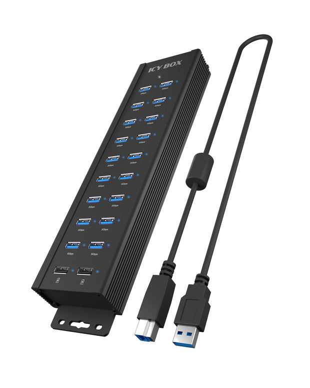 ICY BOX IB-HUB1720-U3 USB 3.2 Gen 1 (3.1 Gen 1) Type-B Svart