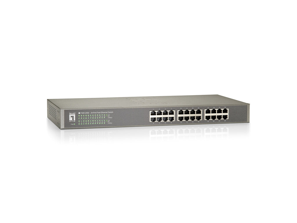 LevelOne FSW-2450 nätverksswitchar Ohanterad Fast Ethernet (10/100) Svart
