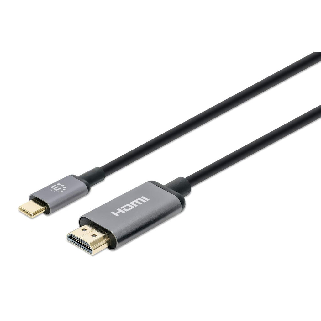 Manhattan 153607 videokabeladapter 2 m HDMI Typ A (standard) USB Type-C Svart