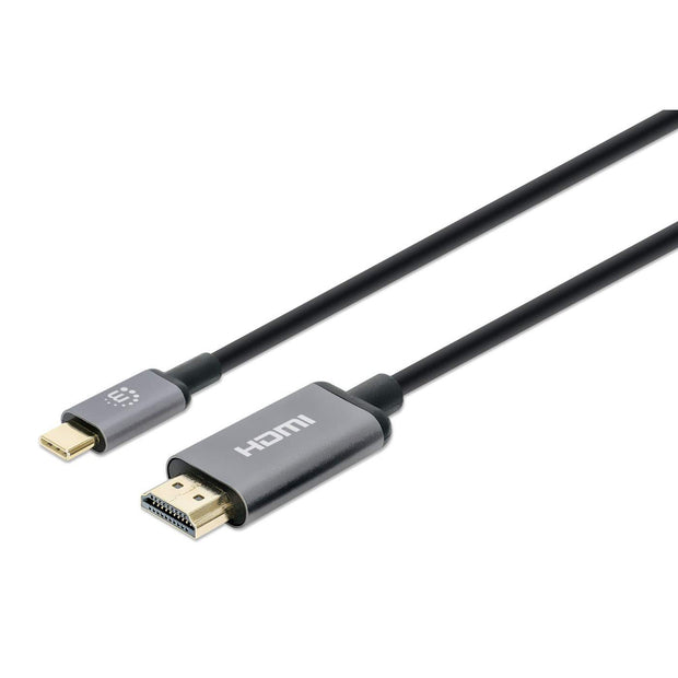 Manhattan 153607 videokabeladapter 2 m HDMI Typ A (standard) USB Type-C Svart