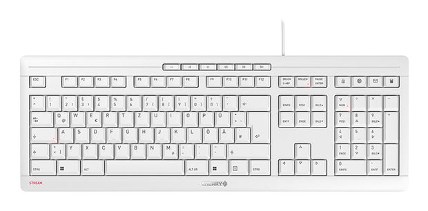 CHERRY STREAM tangentbord Kontor USB QWERTZ tyska Vit