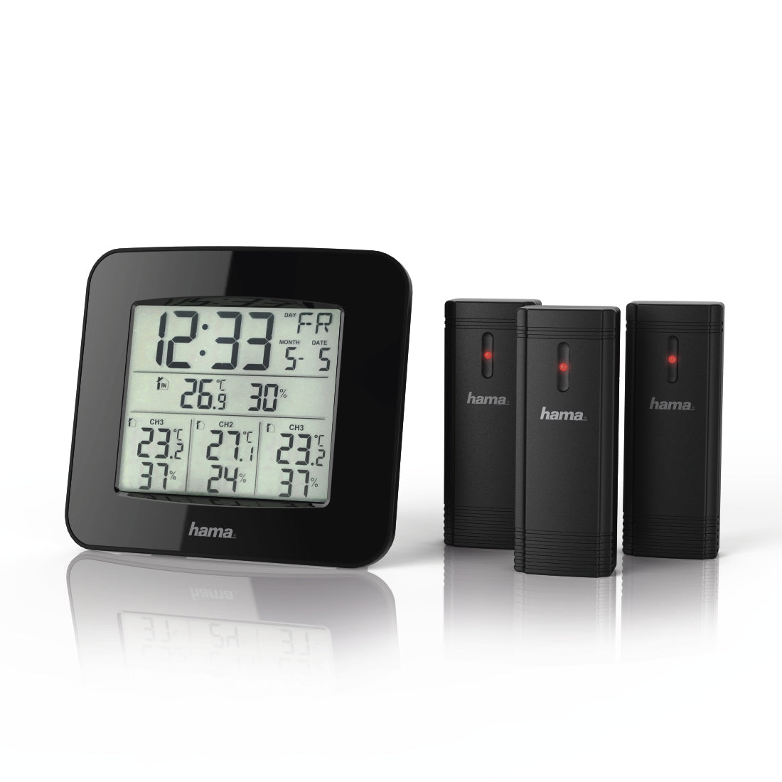 Hama EWS-Trio Svart Batteri digitala Väderstationer