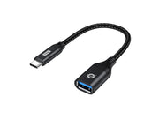 Conceptronic ABBY18B kabelomvandlare (hane/hona) USB-C USB-A Svart