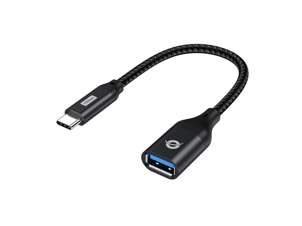Conceptronic ABBY18B kabelomvandlare (hane/hona) USB-C USB-A Svart