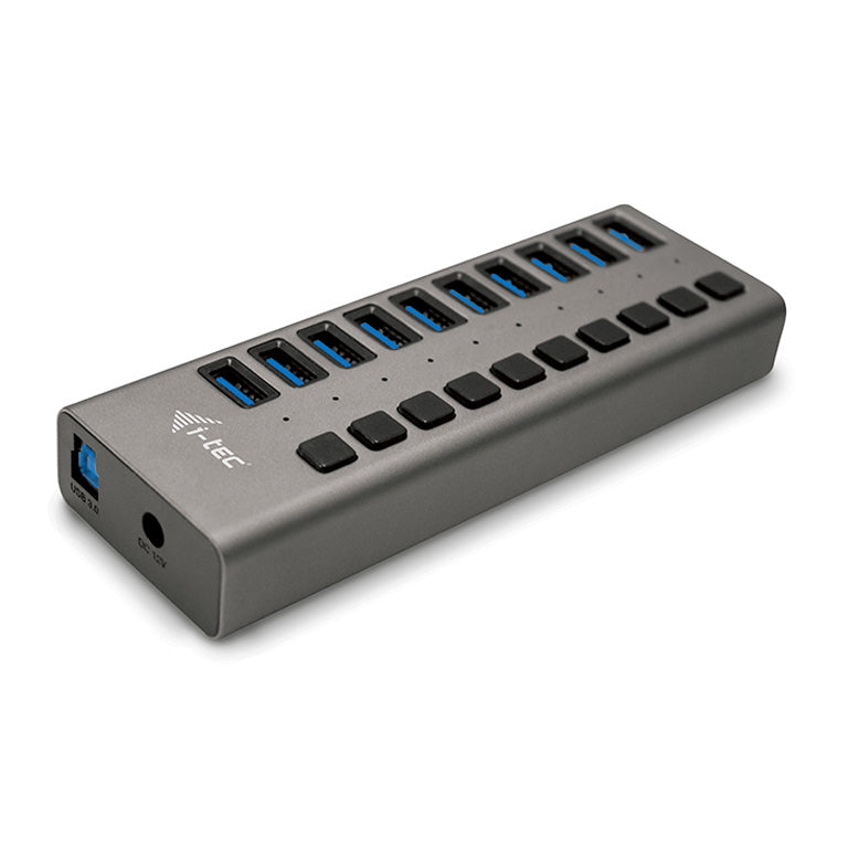 i-tec U3CHARGEHUB10 mobilladdare Universal Grå AC Snabb laddning inomhus