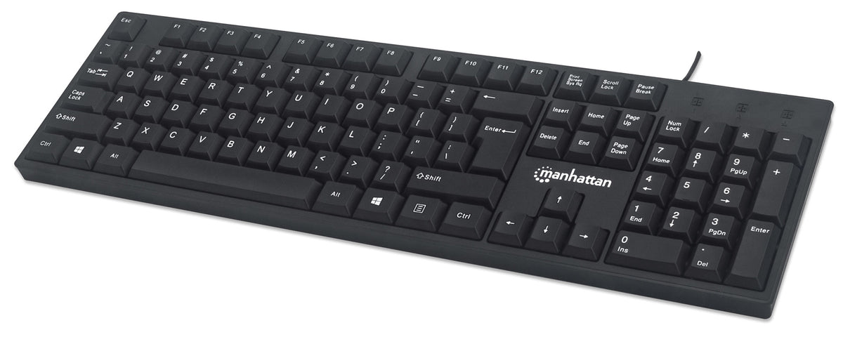 Manhattan 179324 tangentbord Kontor USB QWERTZ Svart