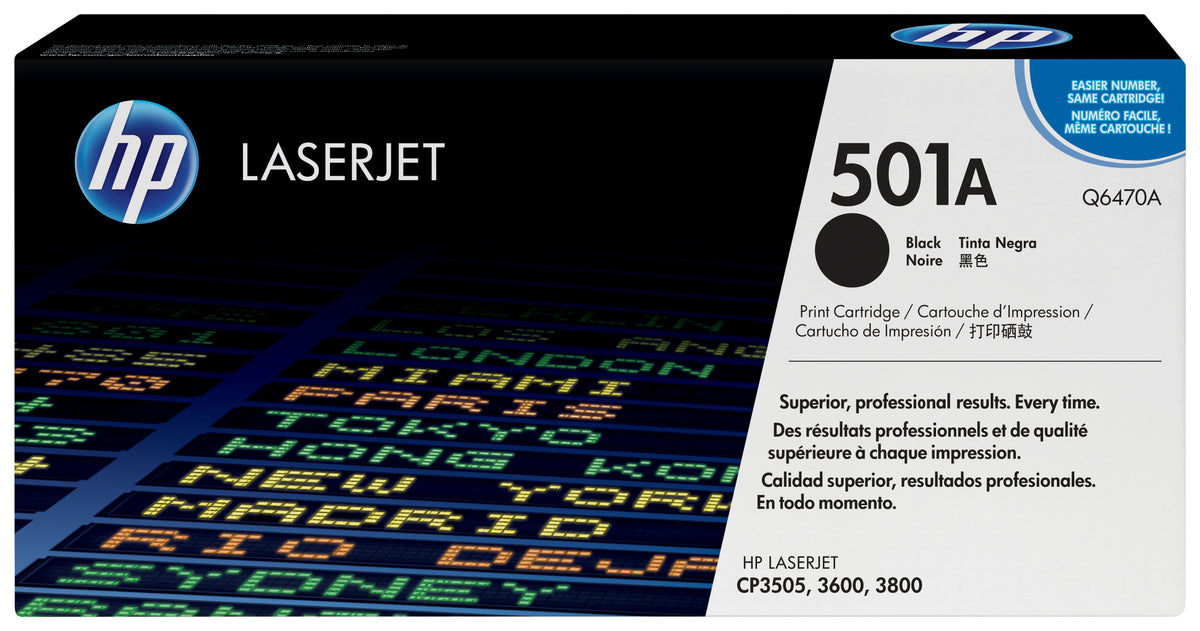 HP 501A svart LaserJet-tonerkassett