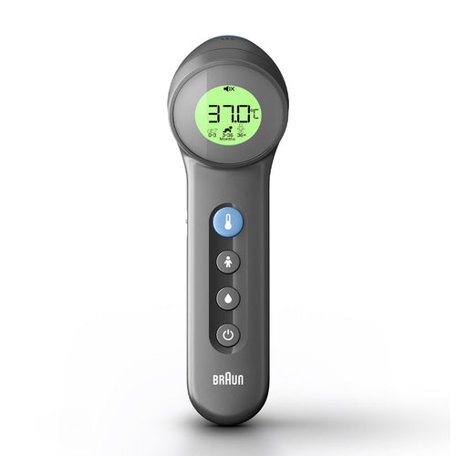 Braun BNT 400 BK Beröringsfri termometer Grå Panna Knappar