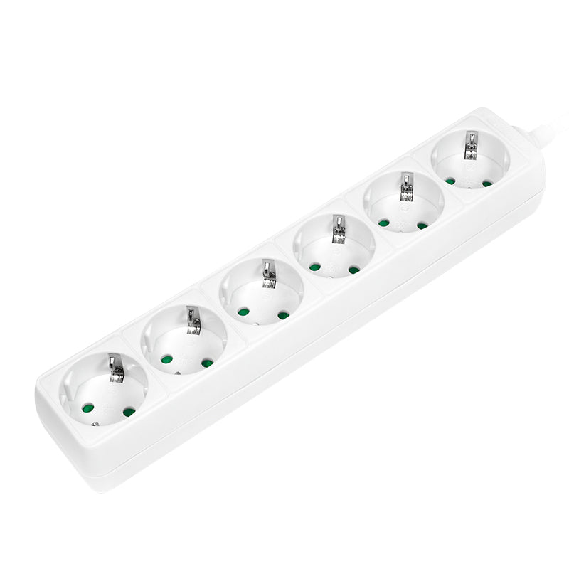 LogiLink LPS238 förlängningssladdar 1,5 m 6 AC-utgångar inomhus Vit