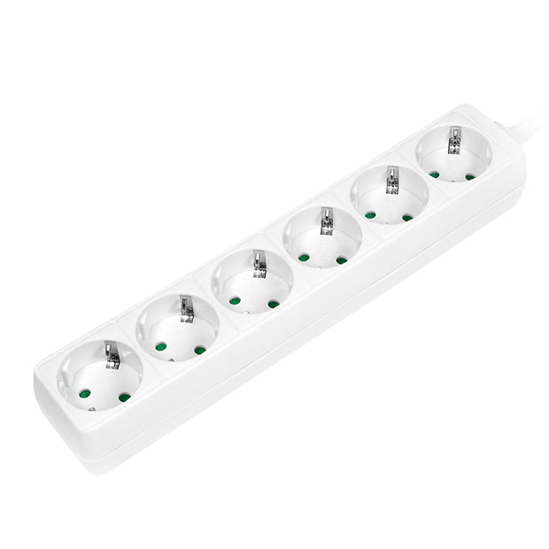 LogiLink LPS238 förlängningssladdar 1,5 m 6 AC-utgångar inomhus Vit