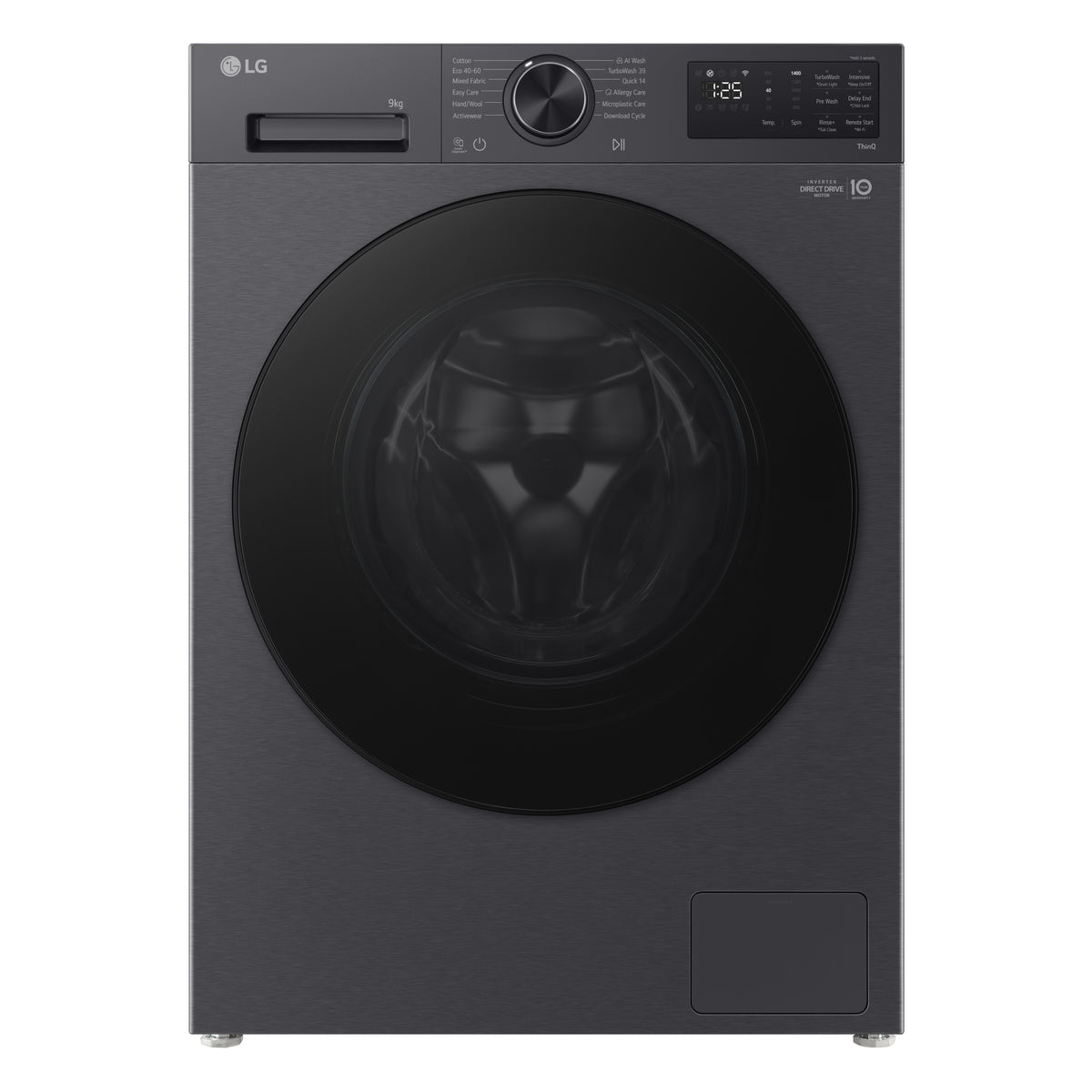 LG F2X50S9TBB tvättmaskin Frontmatad 9 kg 1170 RPM Svart