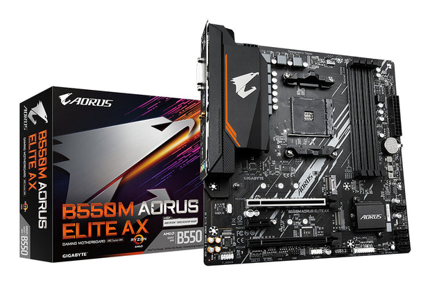 GIGABYTE B550M AORUS ELITE AX moderkort AMD B550 Uttag AM4 micro ATX