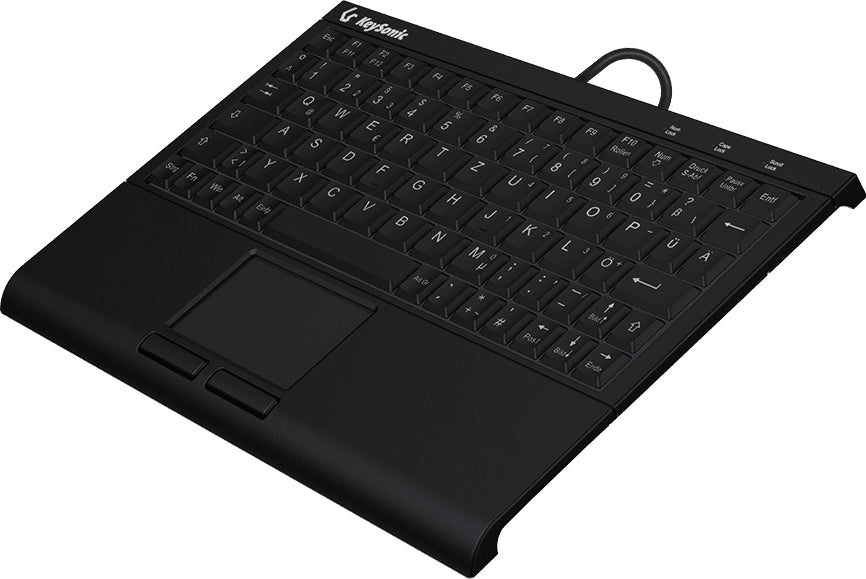 KeySonic KSK-3211ELU (DE) tangentbord Hem USB QWERTZ tyska Svart