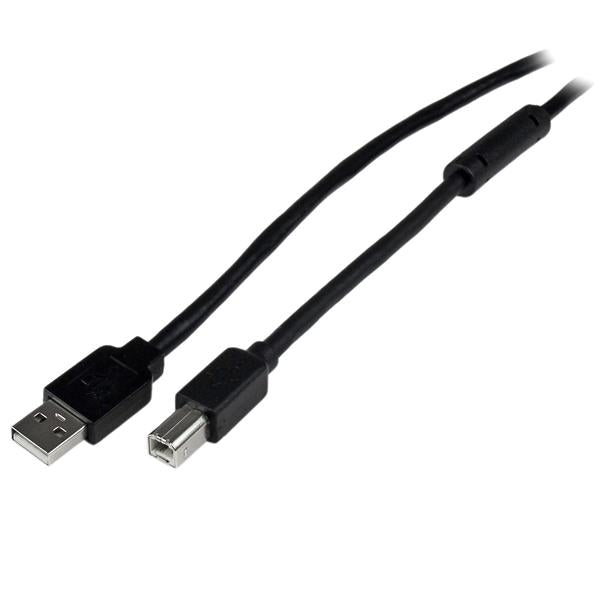 StarTech.com USB2HAB65AC USB-kablar USB 2.0 20 m USB A USB B 0,48 Gbit/s Svart