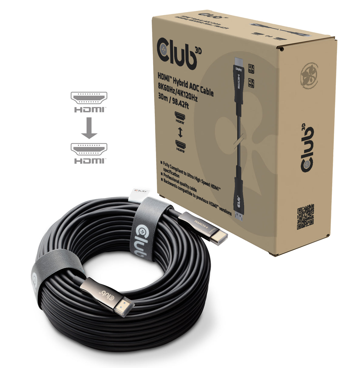 CLUB3D CAC-1392 HDMI-kabel 30 m HDMI Typ A (standard) Svart
