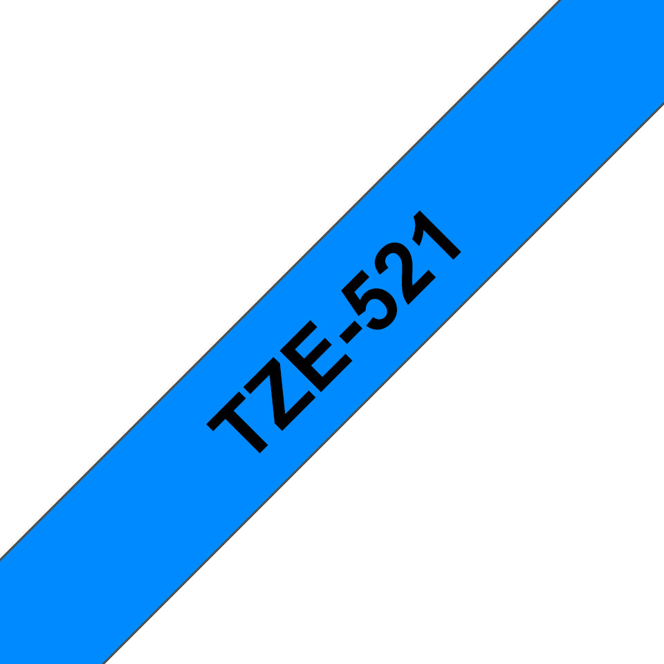 Brother TZE-521 etikett-tejp Svart på blått