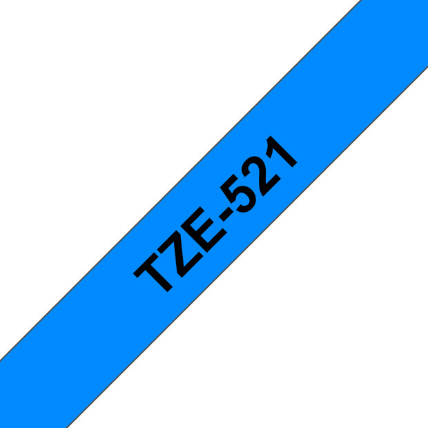 Brother TZE-521 etikett-tejp Svart på blått