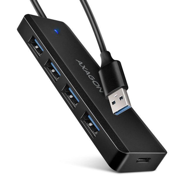 Axagon HUE-C1A gränssnittshubbar USB 3.2 Gen 1 (3.1 Gen 1) Type-A 5000 Mbit/s Svart