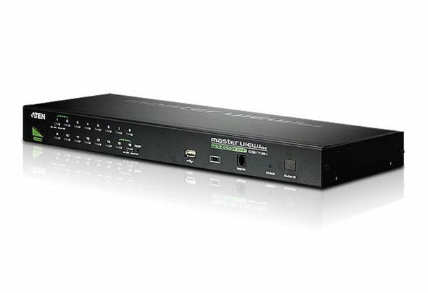 ATEN 16-portars PS/2-USB VGA KVM-switch med kedjekopplingsport och stöd för USB-kringutrustning