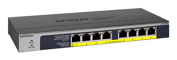 NETGEAR GS108PP Ohanterad Gigabit Ethernet (10/100/1000) Strömförsörjning via Ethernet (PoE) stöd Svart