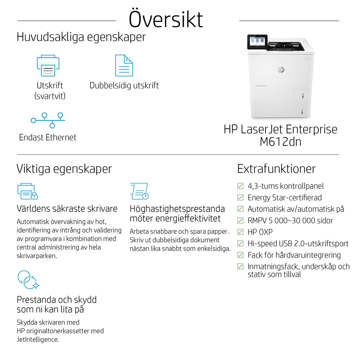 HP LaserJet Enterprise M612dn - Duplex
