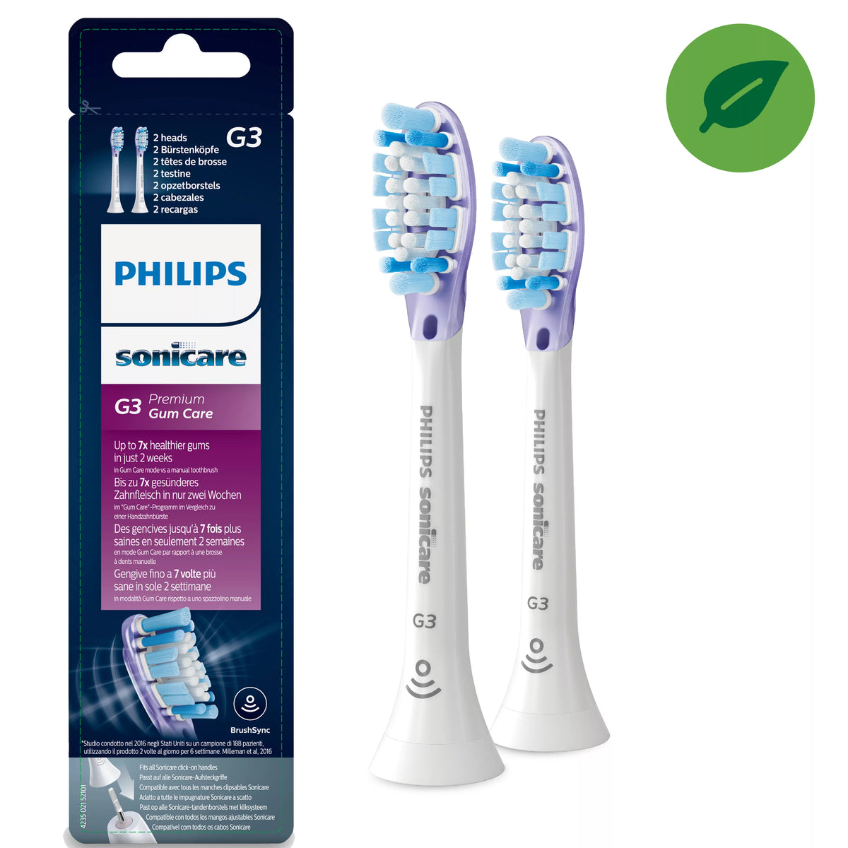Philips Sonicare G3 Premium Gum Care HX9052/17 2x Soniska tandborsthuvuden