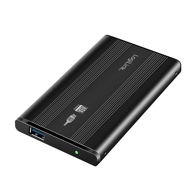 LogiLink UA0106 Hölje för lagringsenheter HDD-hölje Svart 2.5" USB-ström