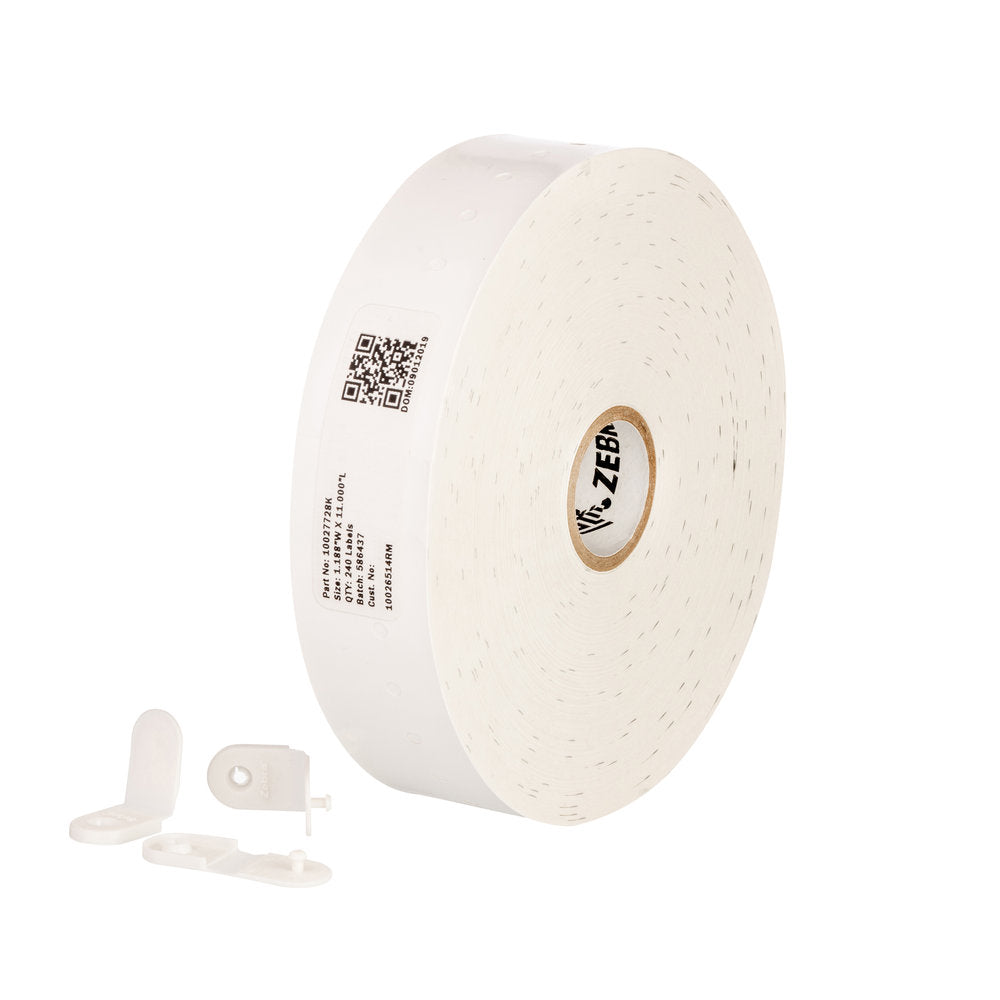 Zebra Z-Band Quickclip Wristband Vit utskriftsbara Etiketter