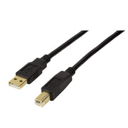LogiLink UA0264 USB-kablar USB 2.0 10 m USB A USB B 0,48 Gbit/s Svart