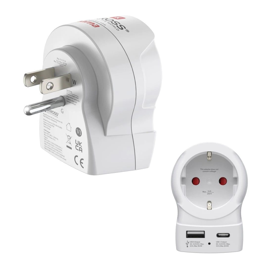 Hama EU to US reseadaptrar Typ B Typ C (Europlug) + typ F Vit