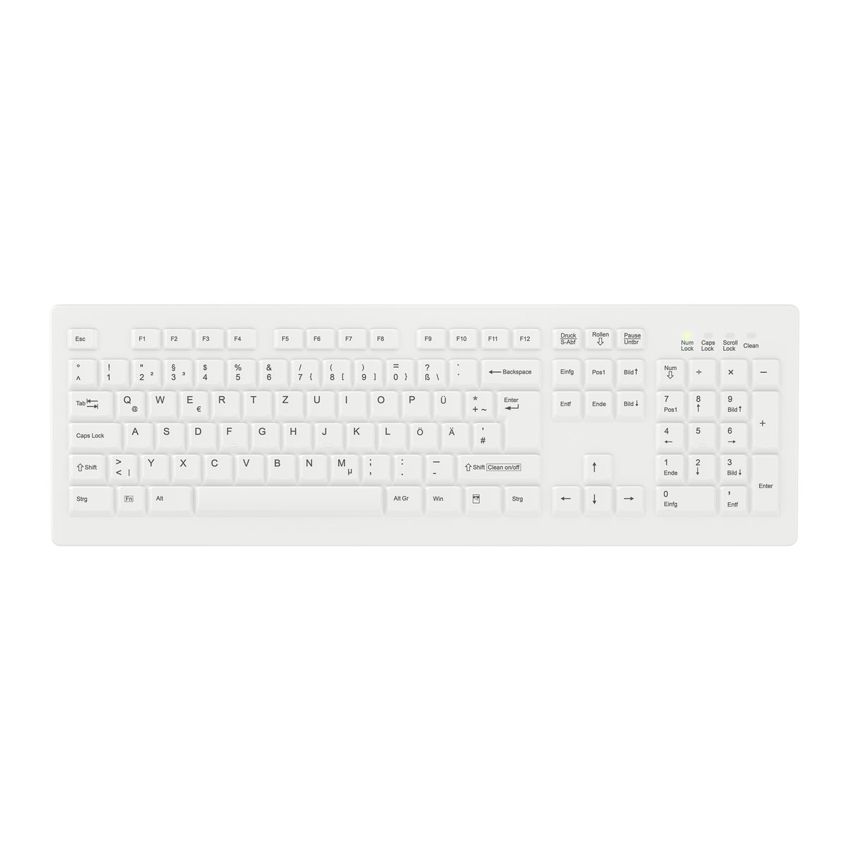 Contour Design Active Key AK-C8100F-FU1-W/GE tangentbord Medical RF Trådlös QWERTZ