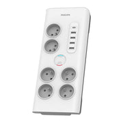 Philips SPN7060WA/60 överspänningsskydd Vit 6 AC-utgångar 2 m
