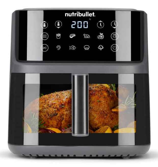 NutriBullet CrispLite Vision Single 8 l Fristående 2000 W Varmluftsfritös Svart