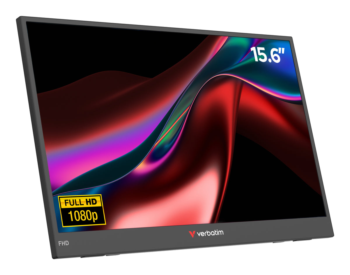 Verbatim Portable 15.6" FHD Monitor LIGHT Bärbara monitor Svart